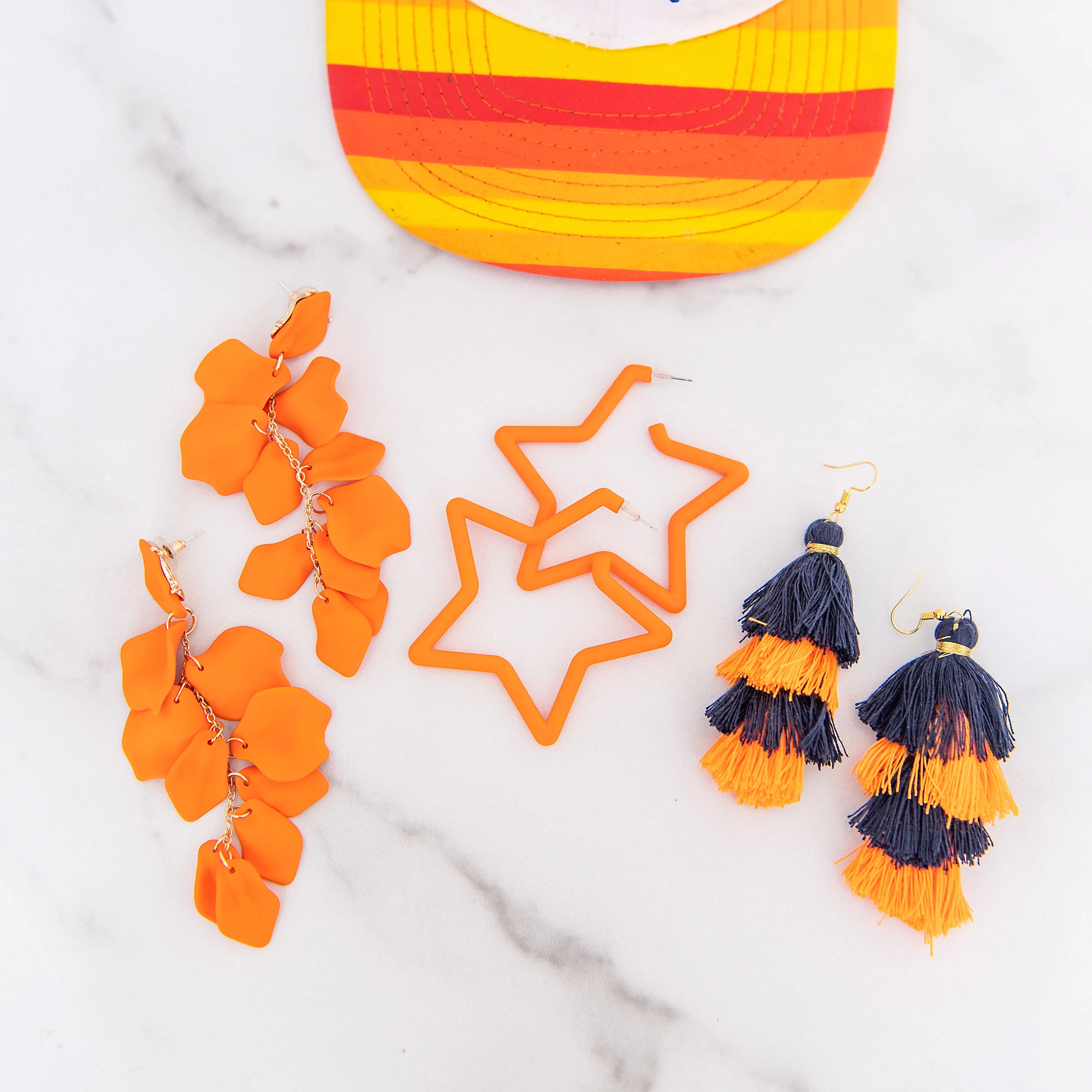 Orange Star Earrings