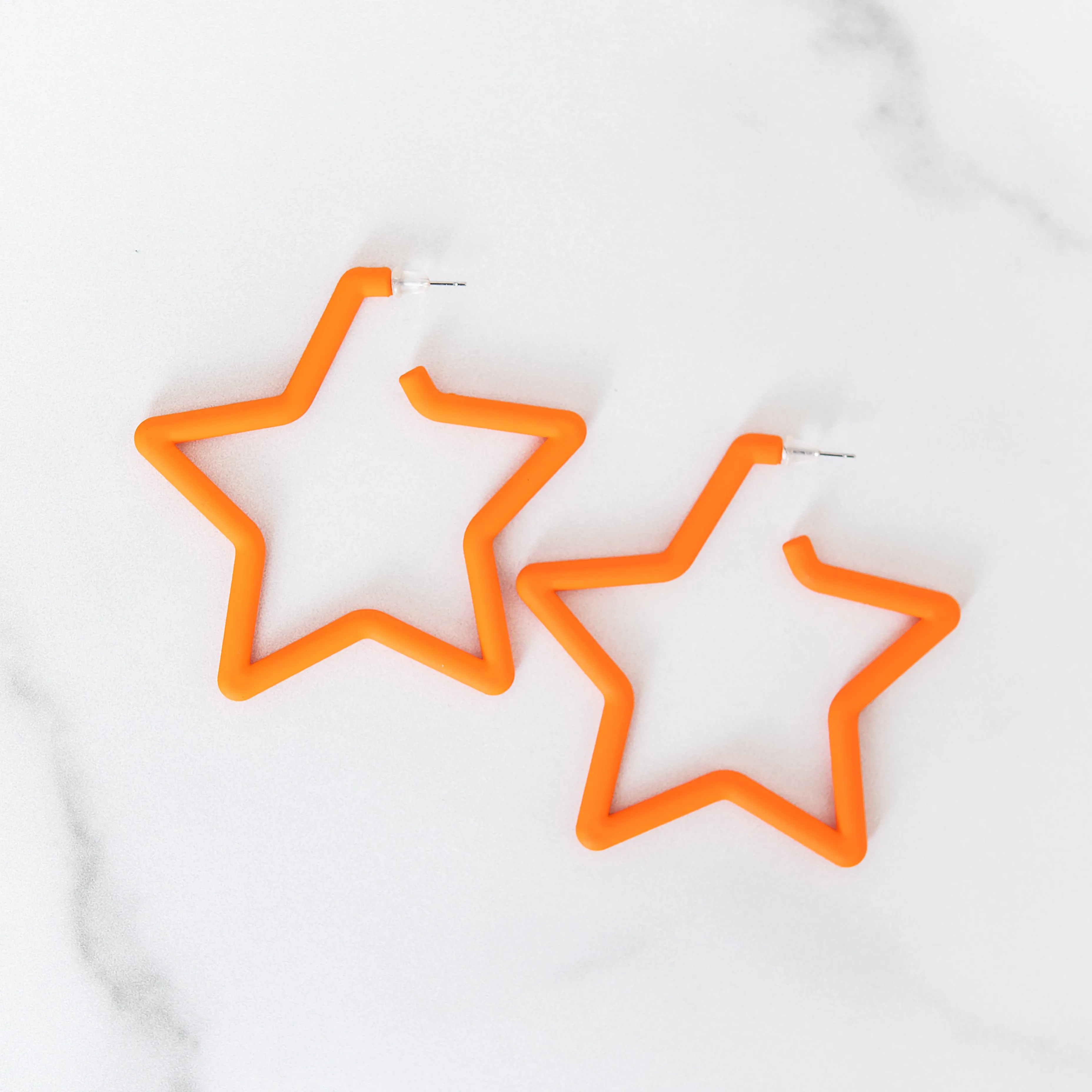 Orange Star Earrings