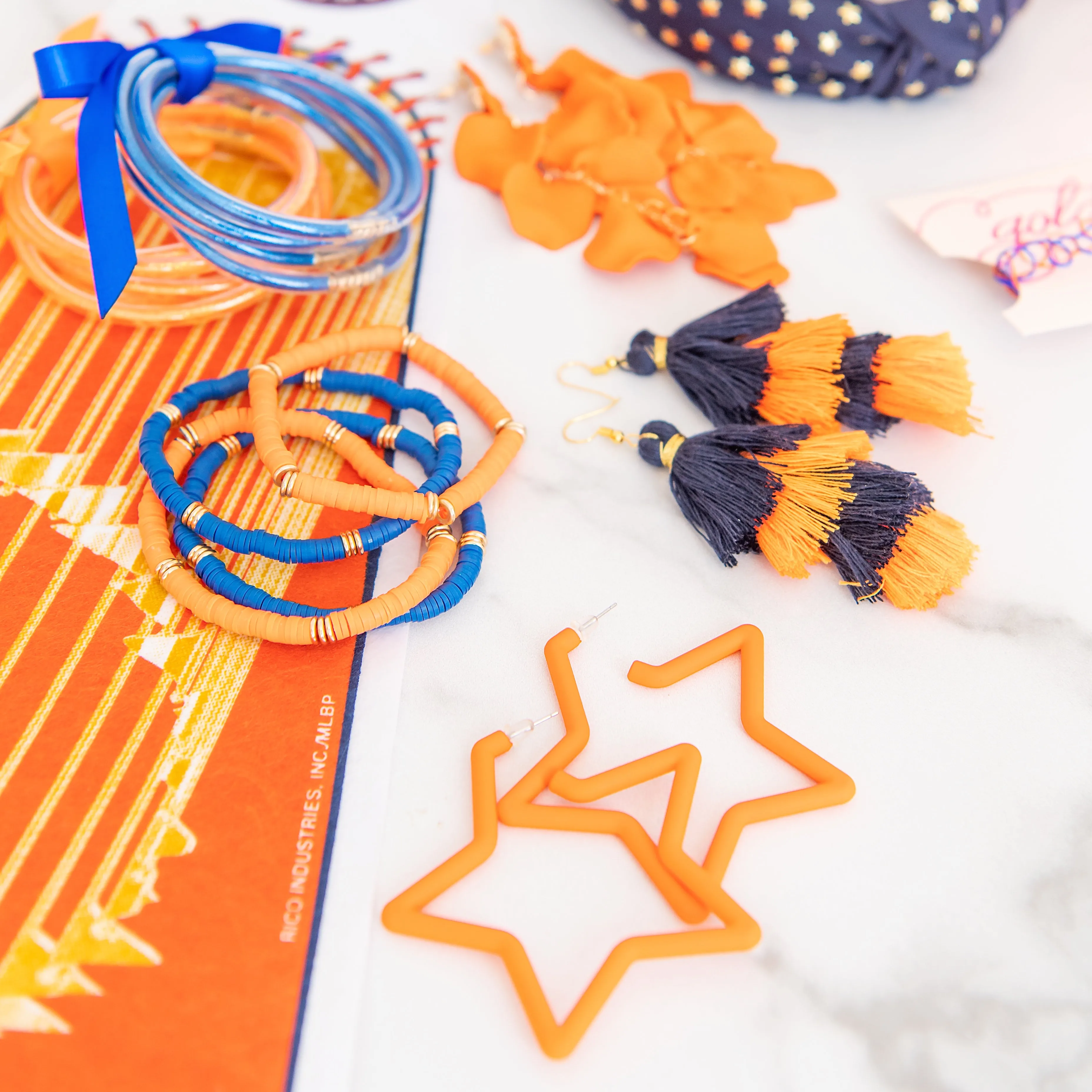 Orange Star Earrings