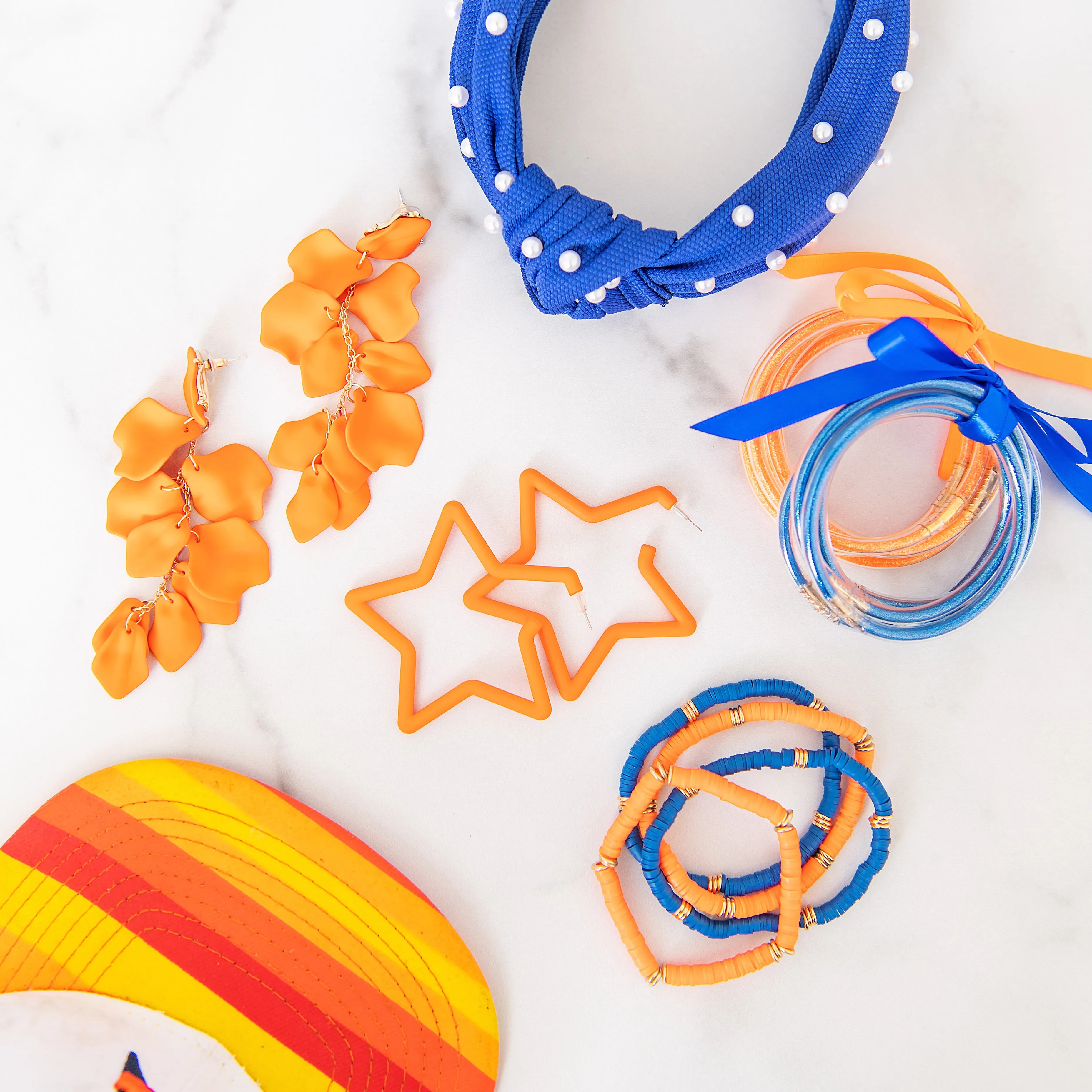 Orange Star Earrings