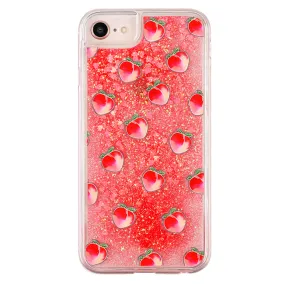 Peach Clear Glitter iPhone Case