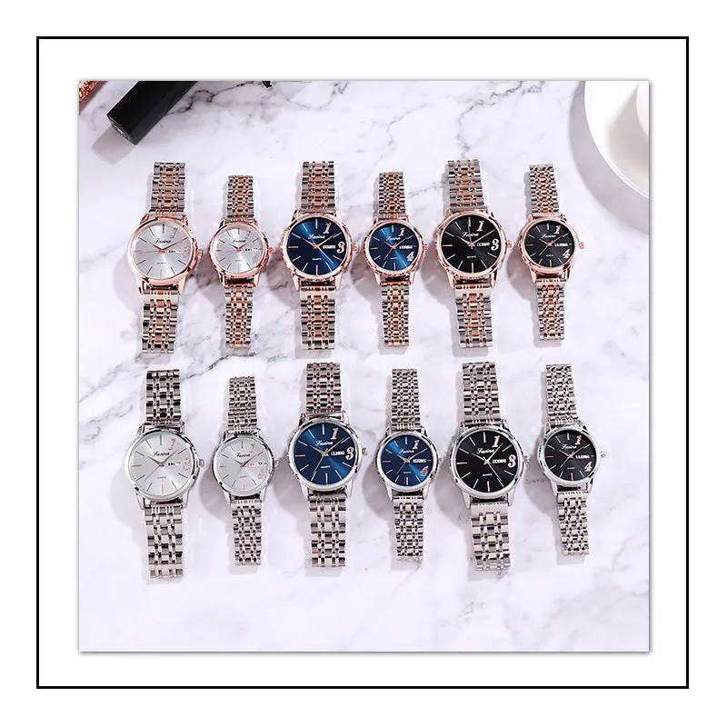 Personality Simple Steel Strap Couple Watch