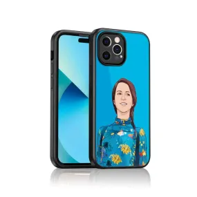 Personalized Mobile Back Cover with Photo Blue iPhone 12 Pro Back Case - Cartoonized From Image