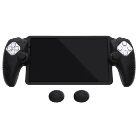 PlayVital 3D Studded Edition Anti-Slip Silicone Protective Case with Thumb Grips for PS Portal Remote Player - Black - CYRPFP001