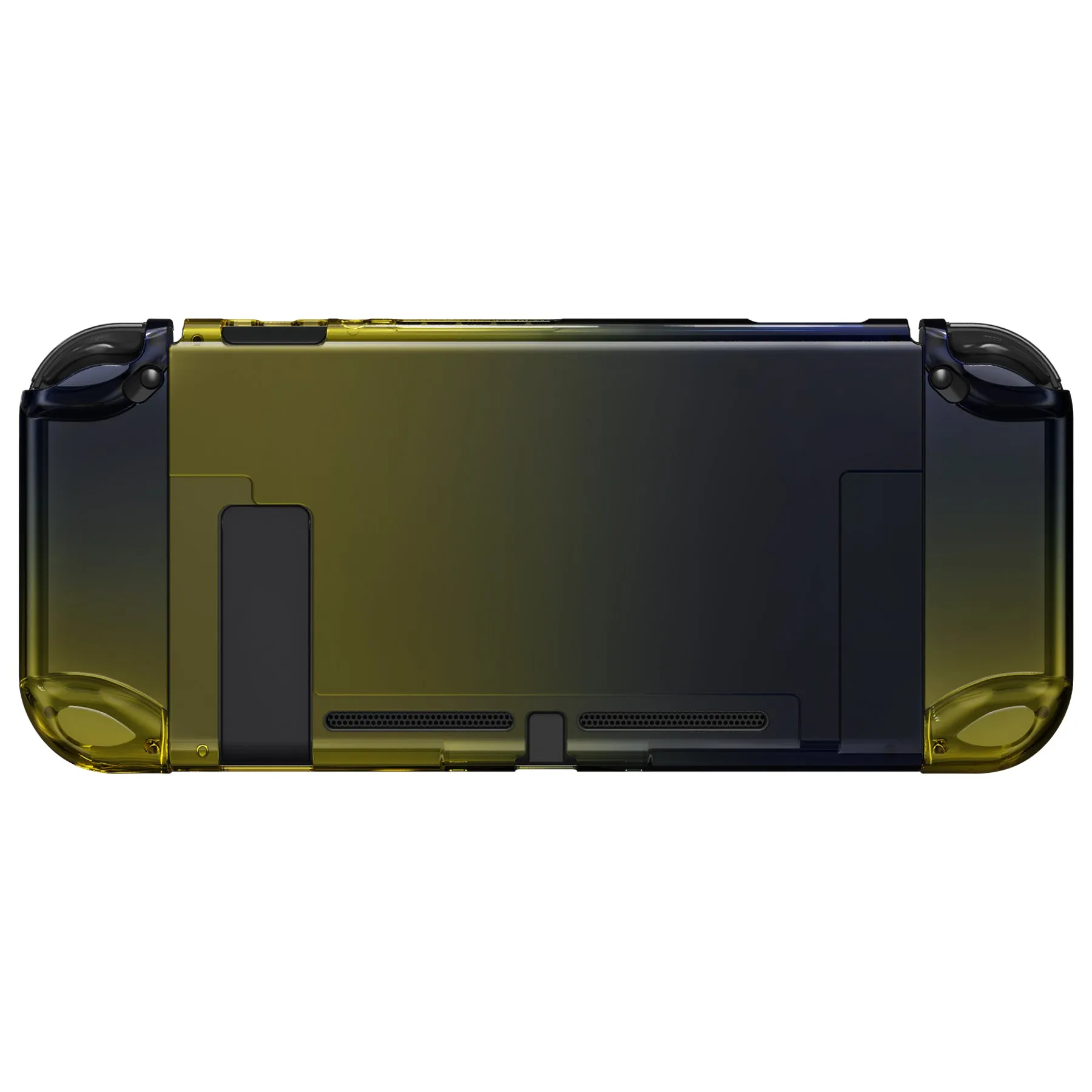 PlayVital Gradient Black Yellow Cover for NS Switch Console, NS Joycon Handheld Controller Separable Protector Hard Shell, Customized Dockable Protective Case for NS Switch - NTP348