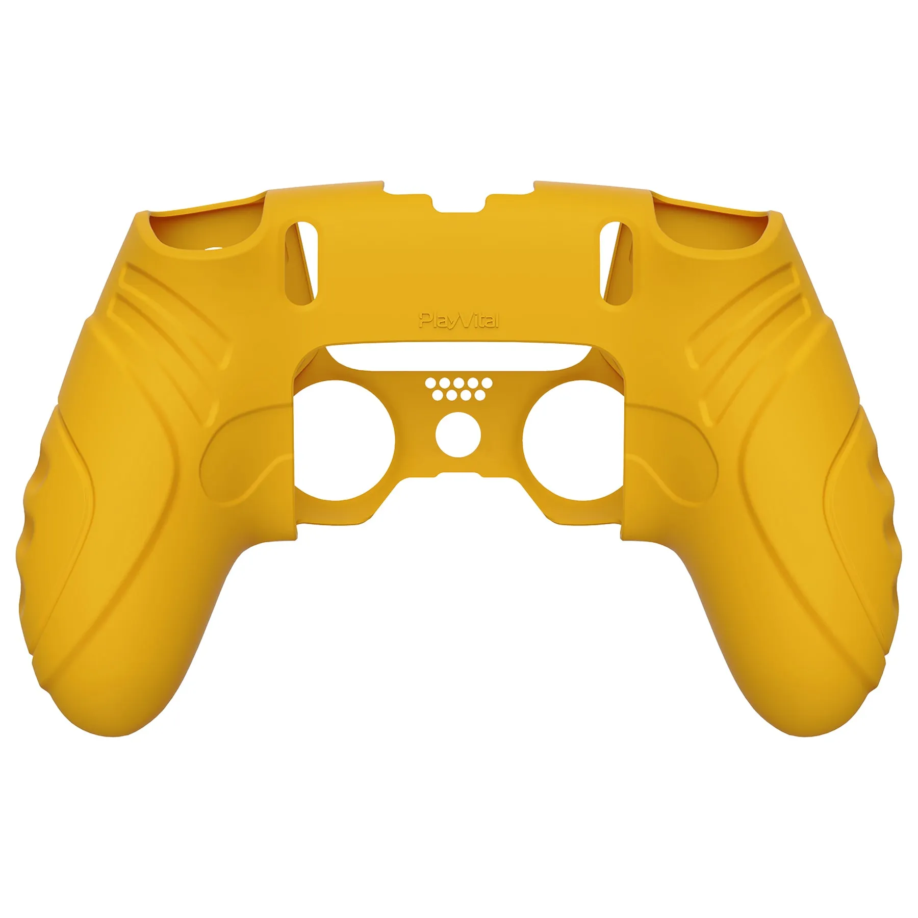 PlayVital Guardian Edition Anti-Slip Ergonomic Silicone Cover Case for ps5 Edge Controller, Soft Rubber Protector Skin for ps5 Edge Wireless Controller with Thumb Grip Caps - Caution Yellow - EHPFP012