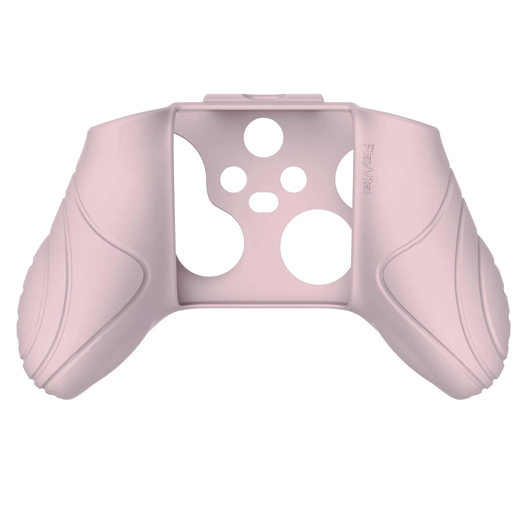 PlayVital Samurai Edition Pink Anti-slip Controller Grip Silicone Skin, Ergonomic Soft Rubber Protective Case Cover for Xbox Series S/X Controller with White Thumb Stick Caps - WAX3005