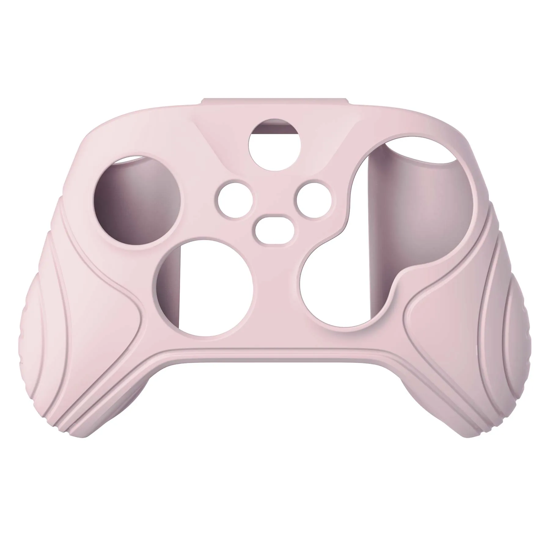 PlayVital Samurai Edition Pink Anti-slip Controller Grip Silicone Skin, Ergonomic Soft Rubber Protective Case Cover for Xbox Series S/X Controller with White Thumb Stick Caps - WAX3005