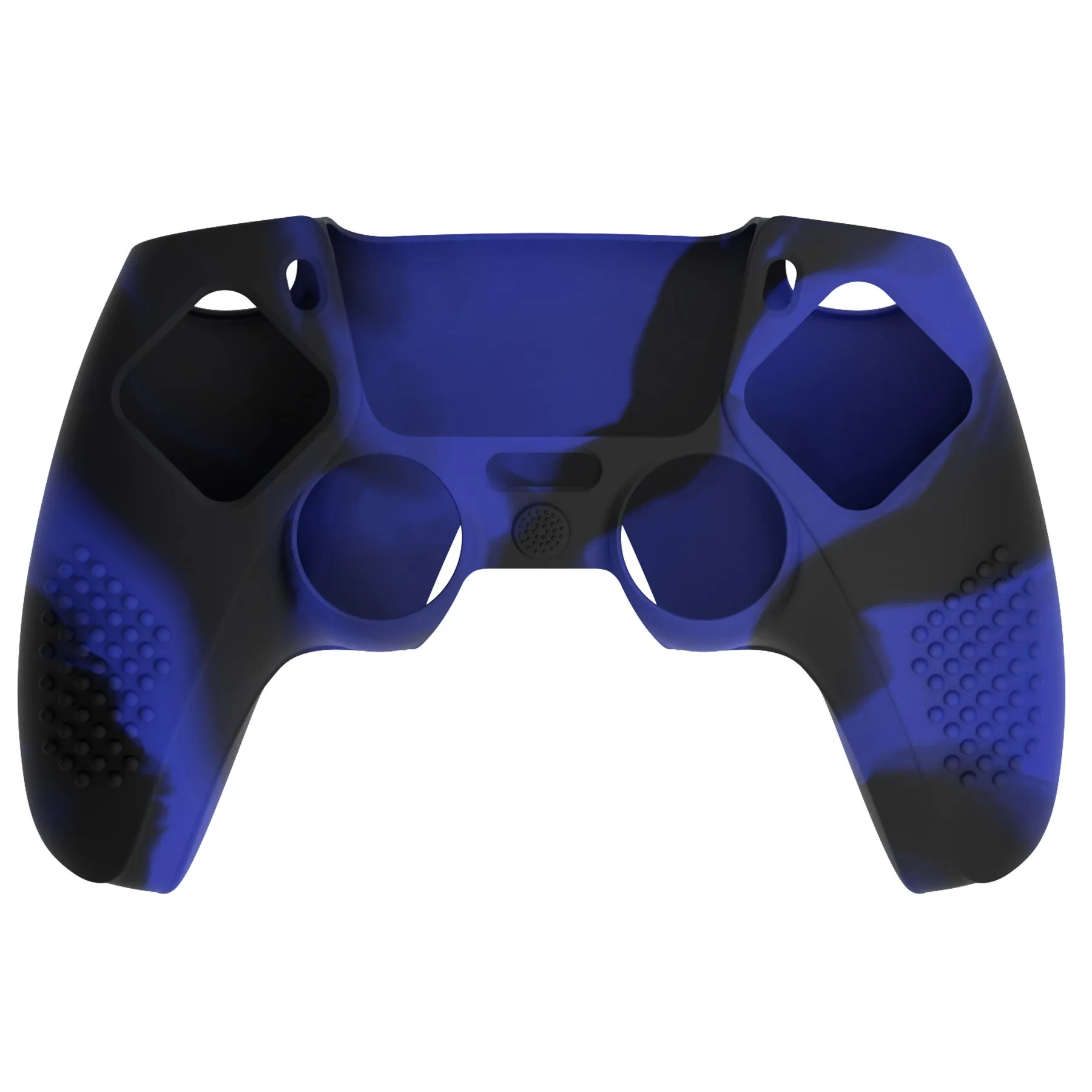 PlayVital Upgraded 3D Studded Edition Blue & Black Silicone Cover Skin for PS5 Controller with 6 Thumb Grips & 2 Stickers, Anti-Slip Shockproof Controller Grip Case - Compatible with Charging Dock - TVAPFP004