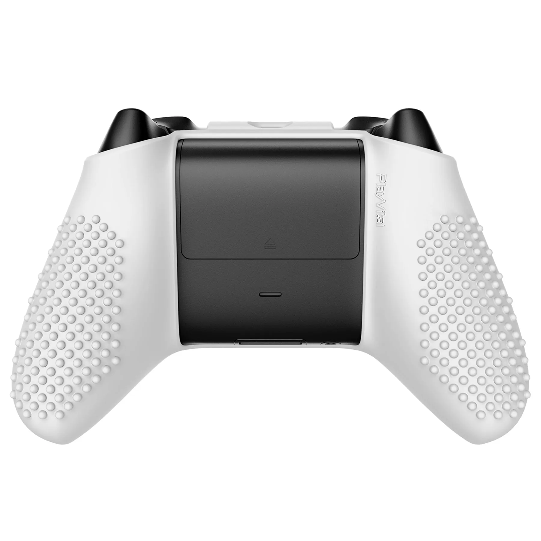 PlayVital White 3D Studded Edition Anti-slip Silicone Cover Skin for Xbox Series X Controller, Soft Rubber Case Protector for Xbox Series S Controller with 6 White Thumb Grip Caps - SDX3002