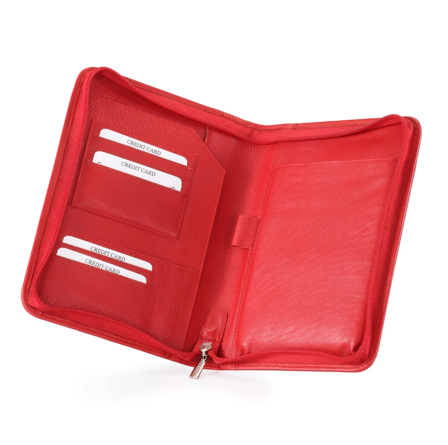 Pratico - leather A5 zip around Organizer #OS01 Red