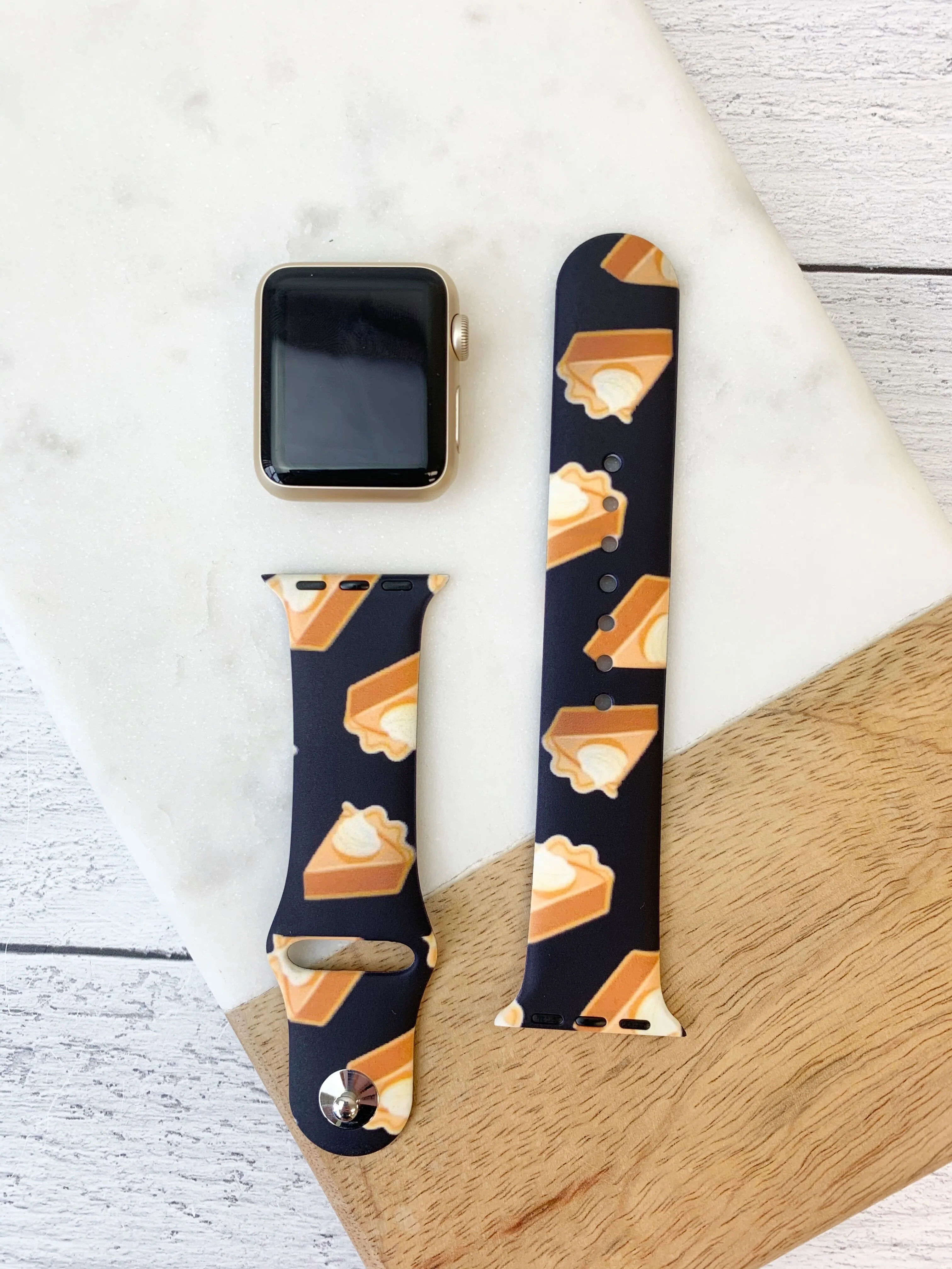 Pumpkin Pie Printed Silicone Watch Band - M/L