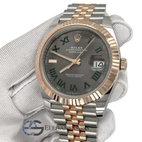 Rolex Datejust 41 Wimbledon Slate Dial Rose Gold Steel  TFJ-142508515