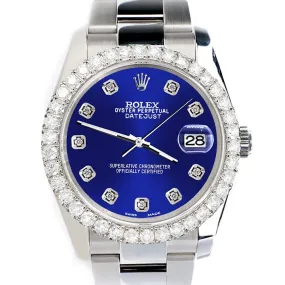 Rolex Datejust  Navy Blue Dial with Custom Diamond Bezel   TFJ-142507906