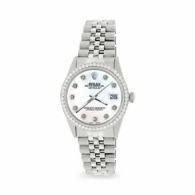 Rolex Datejust Steel 36mm Jubilee Watch/1.1CT Diamond White Pearl Dial TFJ-142508109