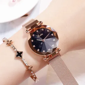 Round Dial With Diamond Scale Women's Watch