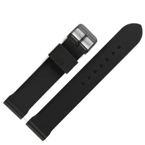 Rubber Dive Strap with Anthracite Hardware, Black, 20mm