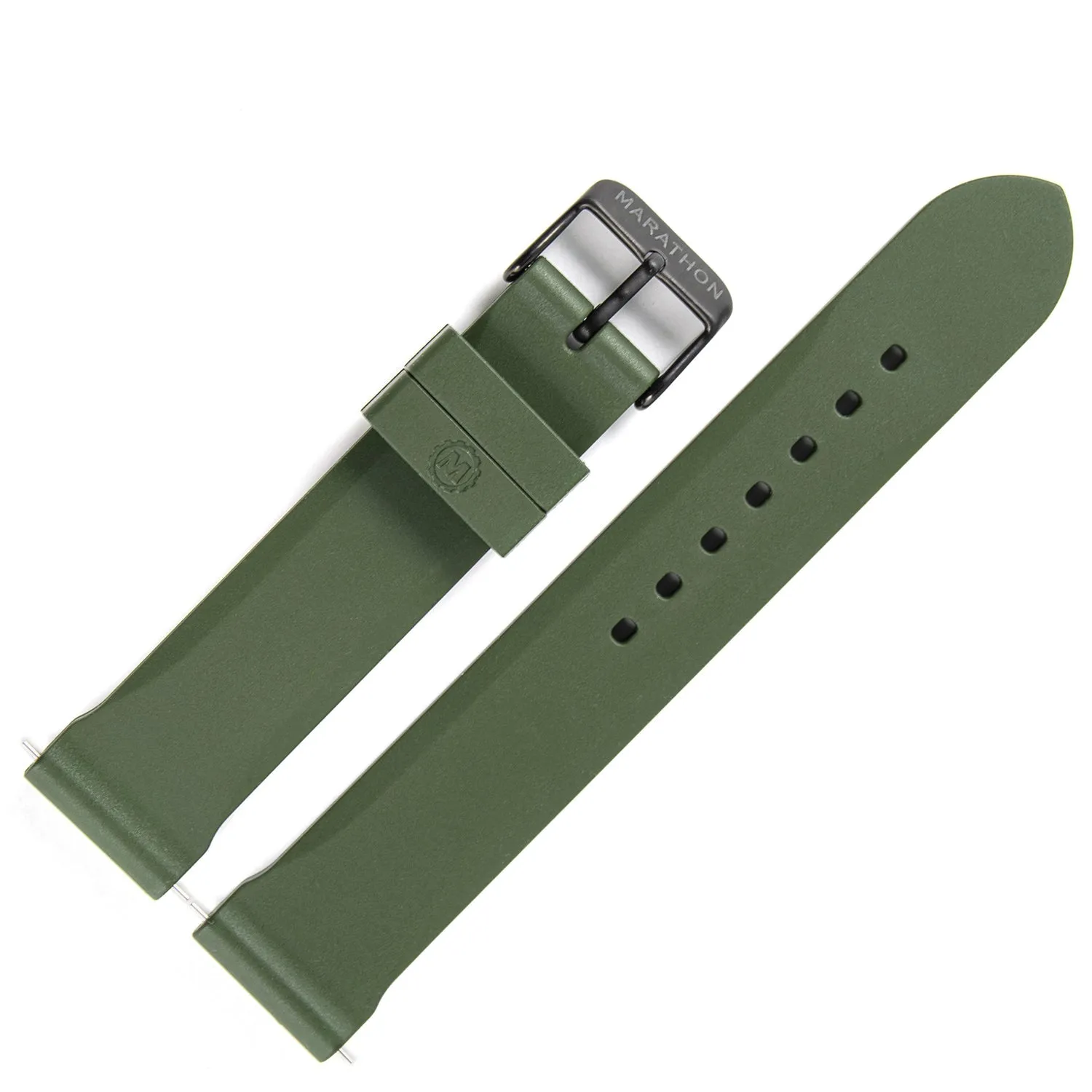 Rubber Dive Strap with Anthracite Hardware, Green, 20mm