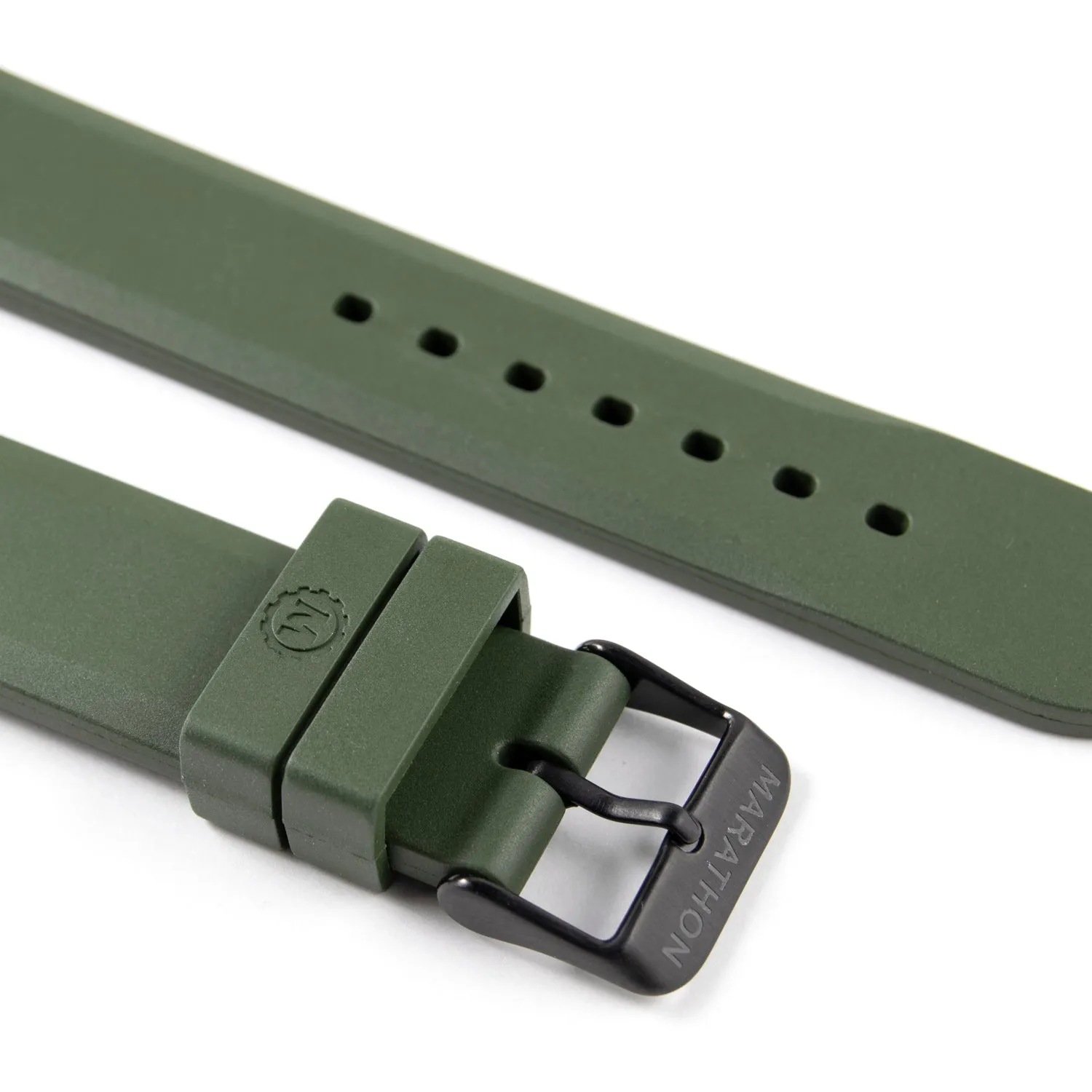 Rubber Dive Strap with Anthracite Hardware, Green, 20mm