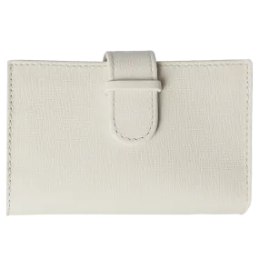 Saffiano Business Card Case Ivory