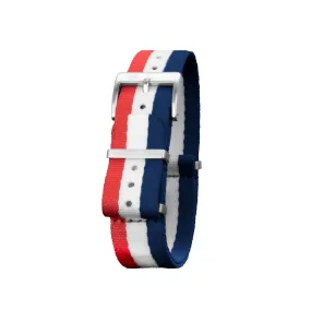 Seat-Belt Weave Nylon DEFSTAN Strap, Red, White & Blue, 20mm