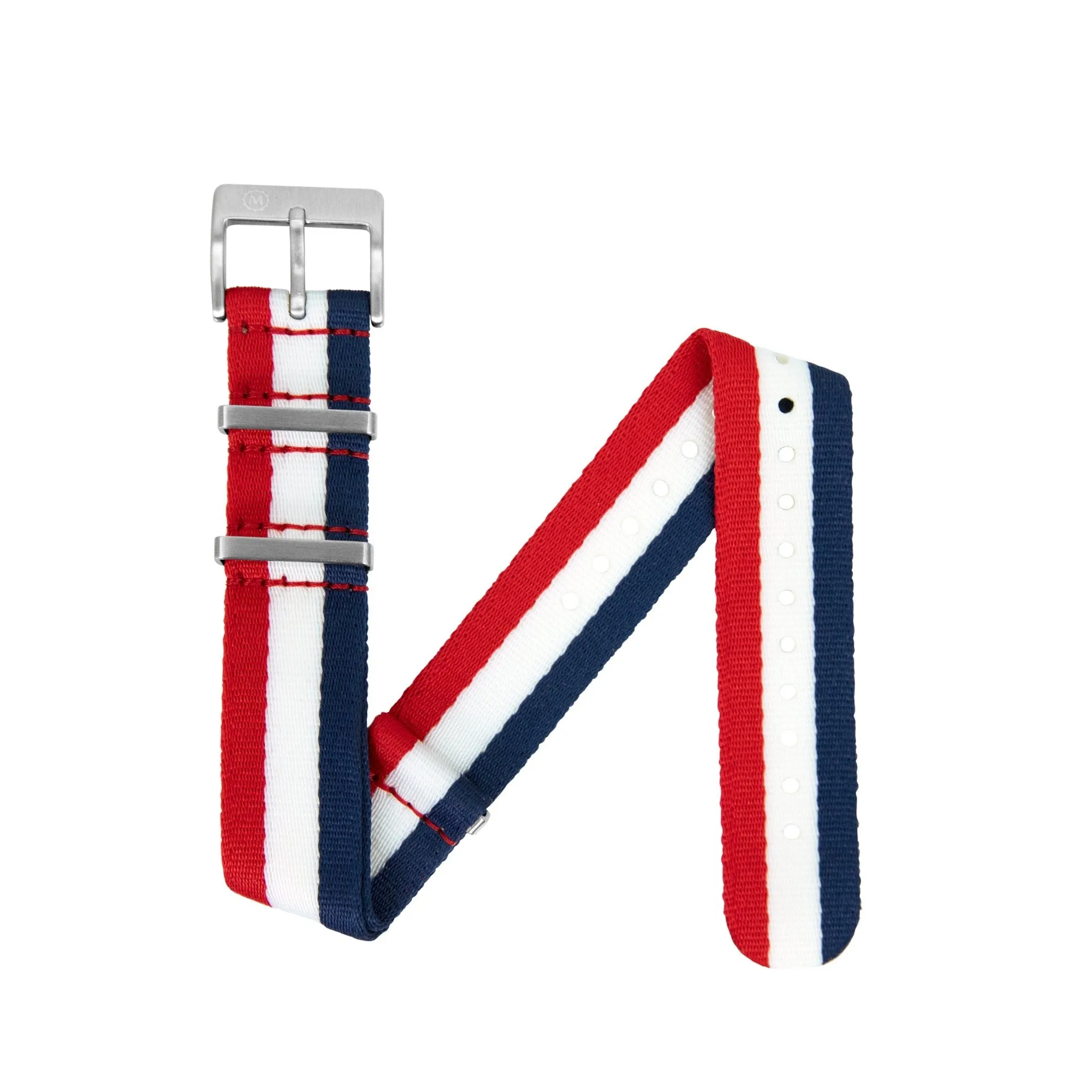 Seat-Belt Weave Nylon DEFSTAN Strap, Red, White & Blue, 20mm