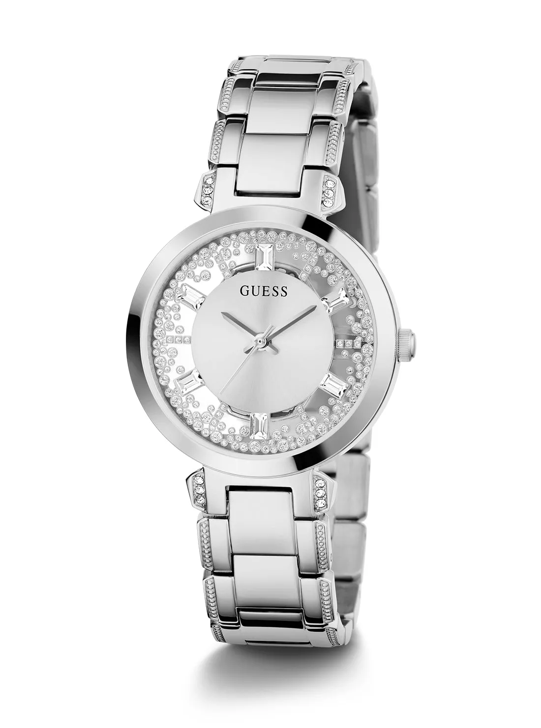 Silver Crystal Clear Glitz Watch