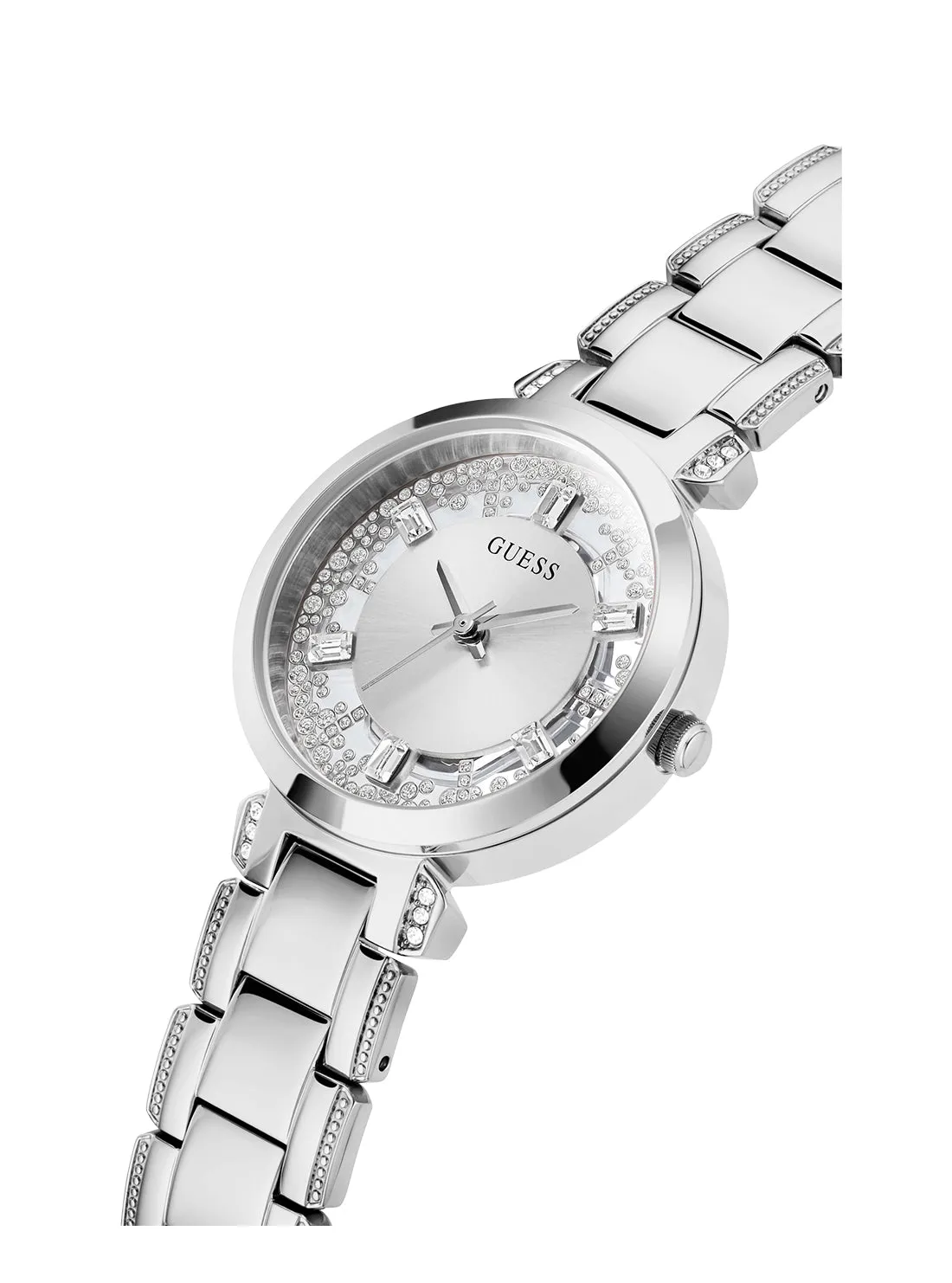 Silver Crystal Clear Glitz Watch