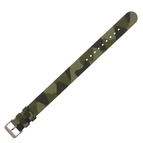 Single-Piece Rubber Strap, Green Camo, 20mm