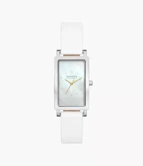 SKW3141 - Skagen Hagen Three-Hand White Leather Watch for Ladies