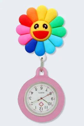 Smiling Flower Retractable Fob Watch