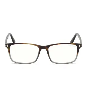 Tom Ford Men's Havana-Grey Rectangular Optical Frame