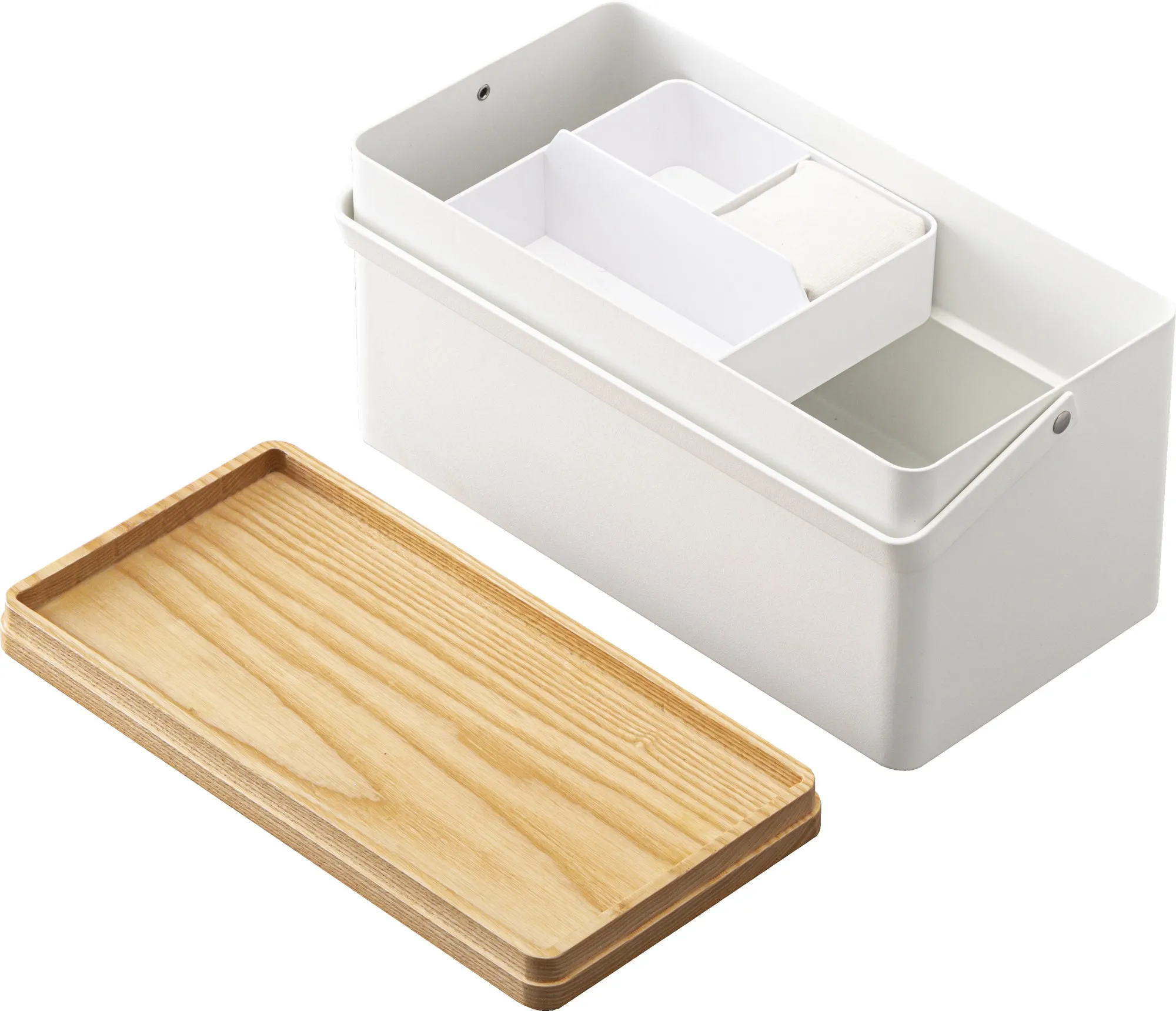 Tower Sewing Box with Moveable Tray