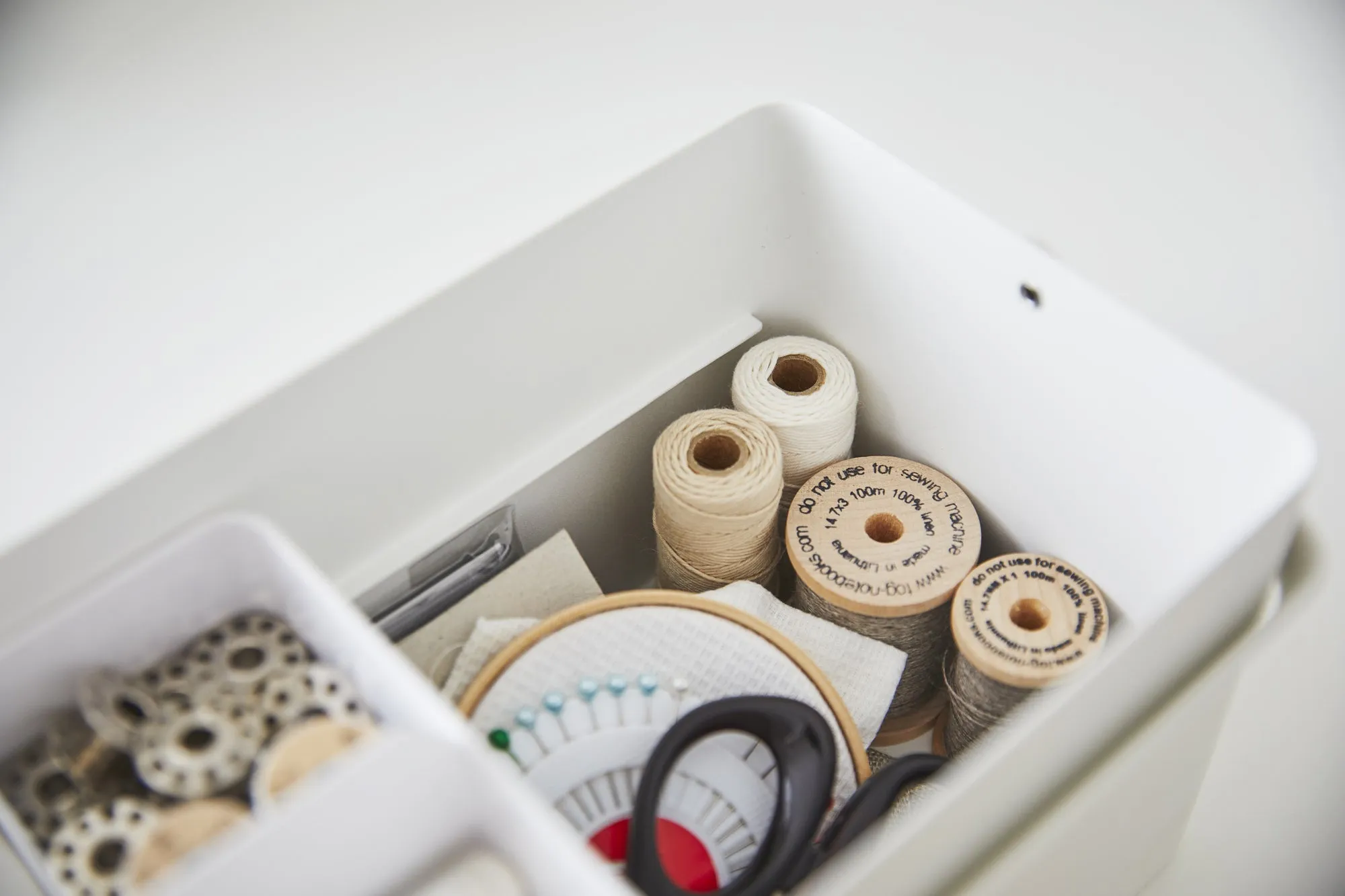 Tower Sewing Box with Moveable Tray