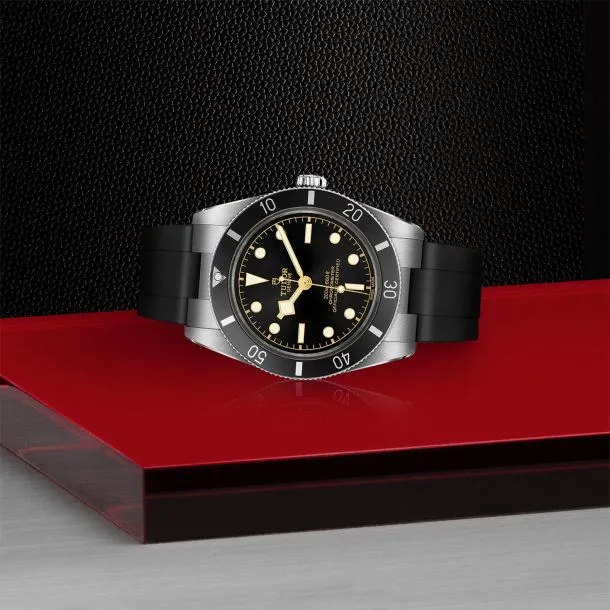 TUDOR Black Bay 54 37mm Case, Black Dial, Black Rubber Bracelet (M79000N-0002)