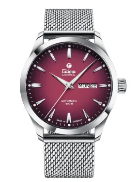 Tutima Grand Flieger Sky Automatic Red Dial Milanese Bracelet Watch 6105-26