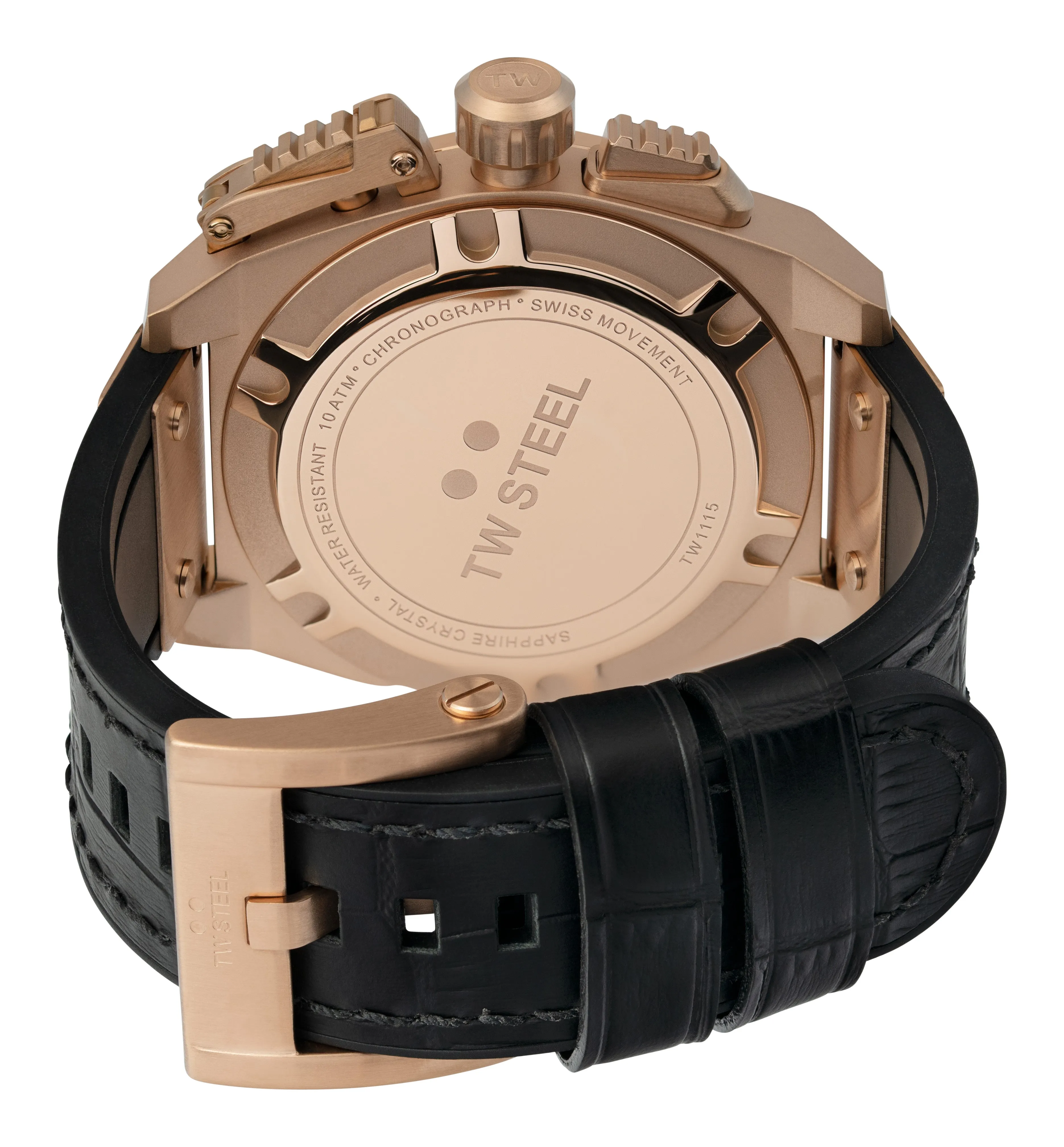 TW Steel Watch Swiss Canteen Chronograph Rose Gold TW1115