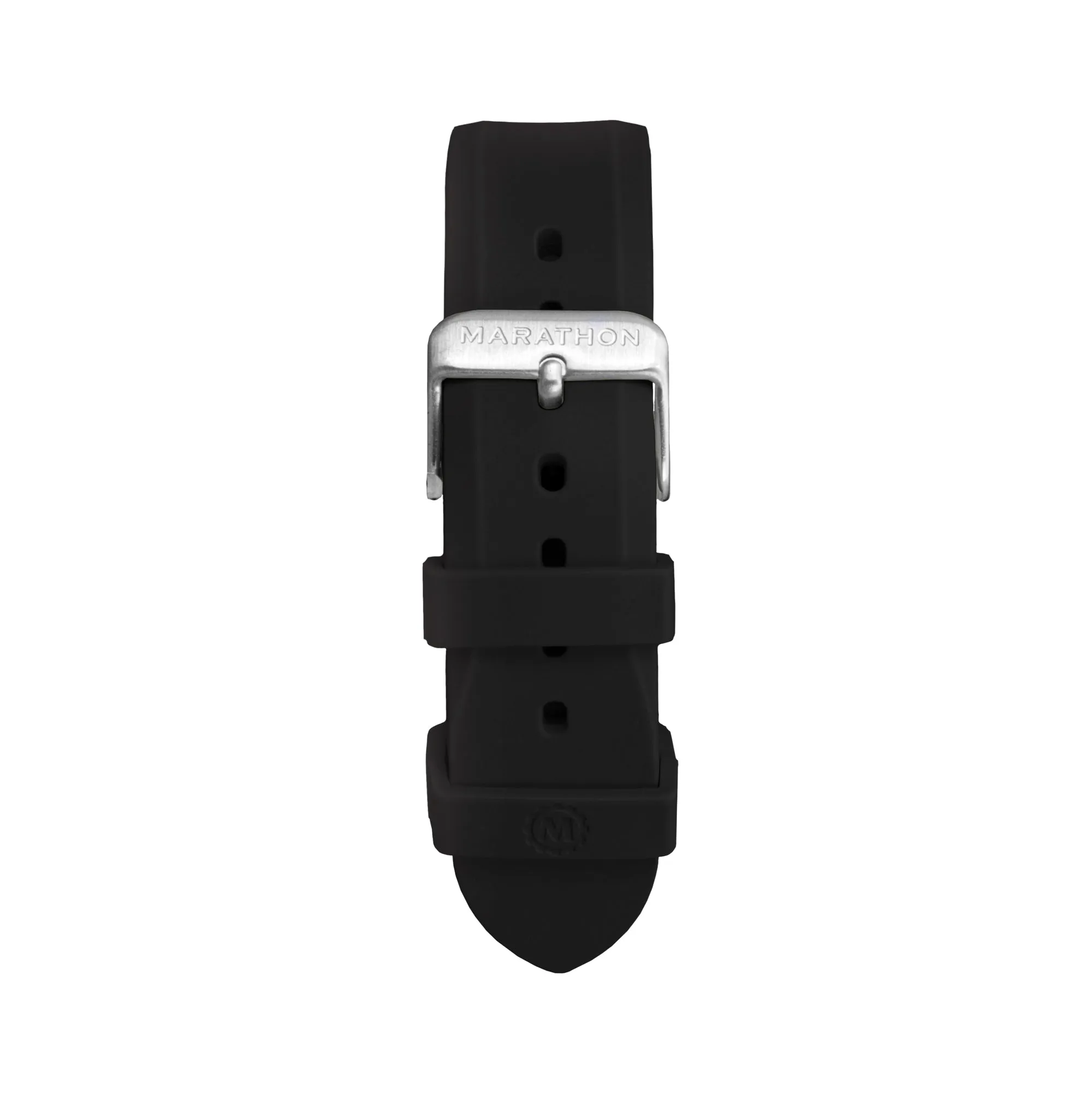 Two-Piece Rubber Dive Strap, Black, 20mm