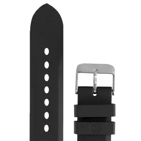 Two-Piece Rubber Dive Strap, Black, 20mm