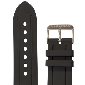 Two-Piece Rubber Dive Strap, Black, 22mm