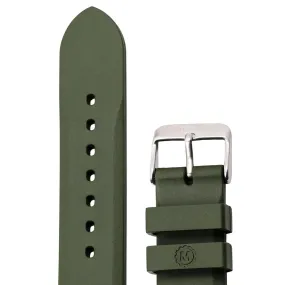 Two-Piece Rubber Dive Strap, Green, 20mm