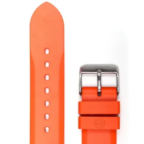 Two-Piece Rubber Dive Strap, Orange, 20mm