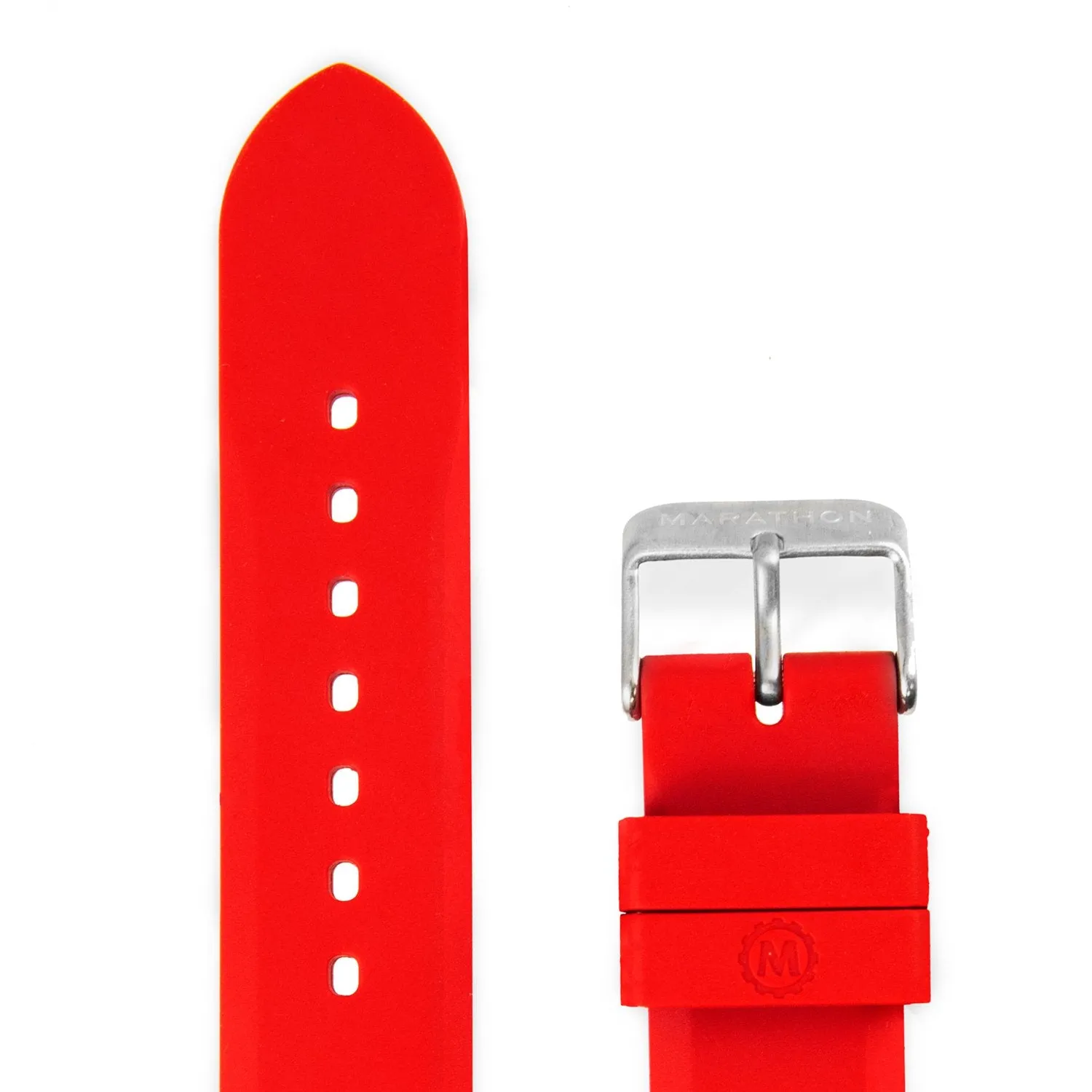 Two-Piece Rubber Dive Strap, Red, 20mm