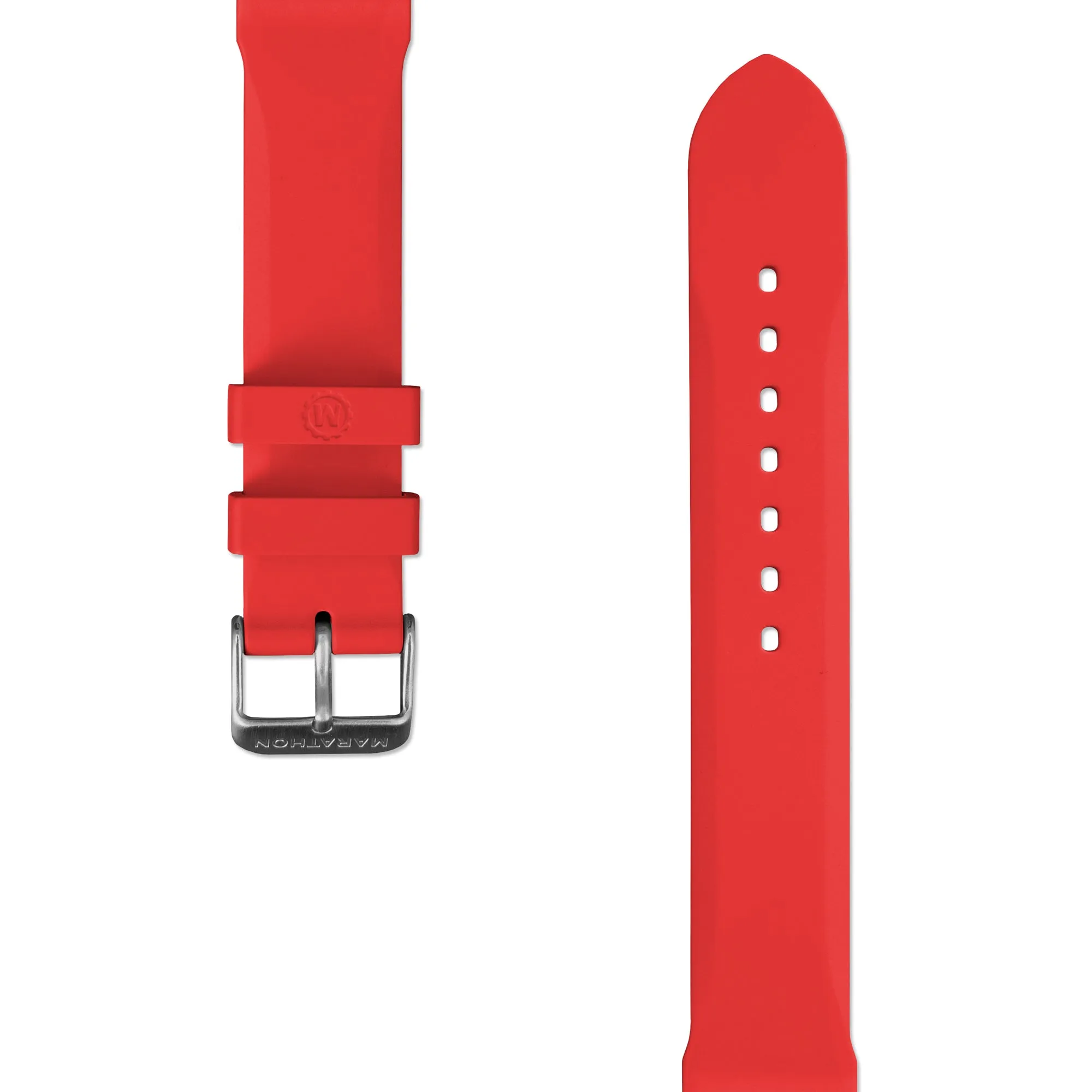 Two-Piece Rubber Dive Strap, Red, 20mm