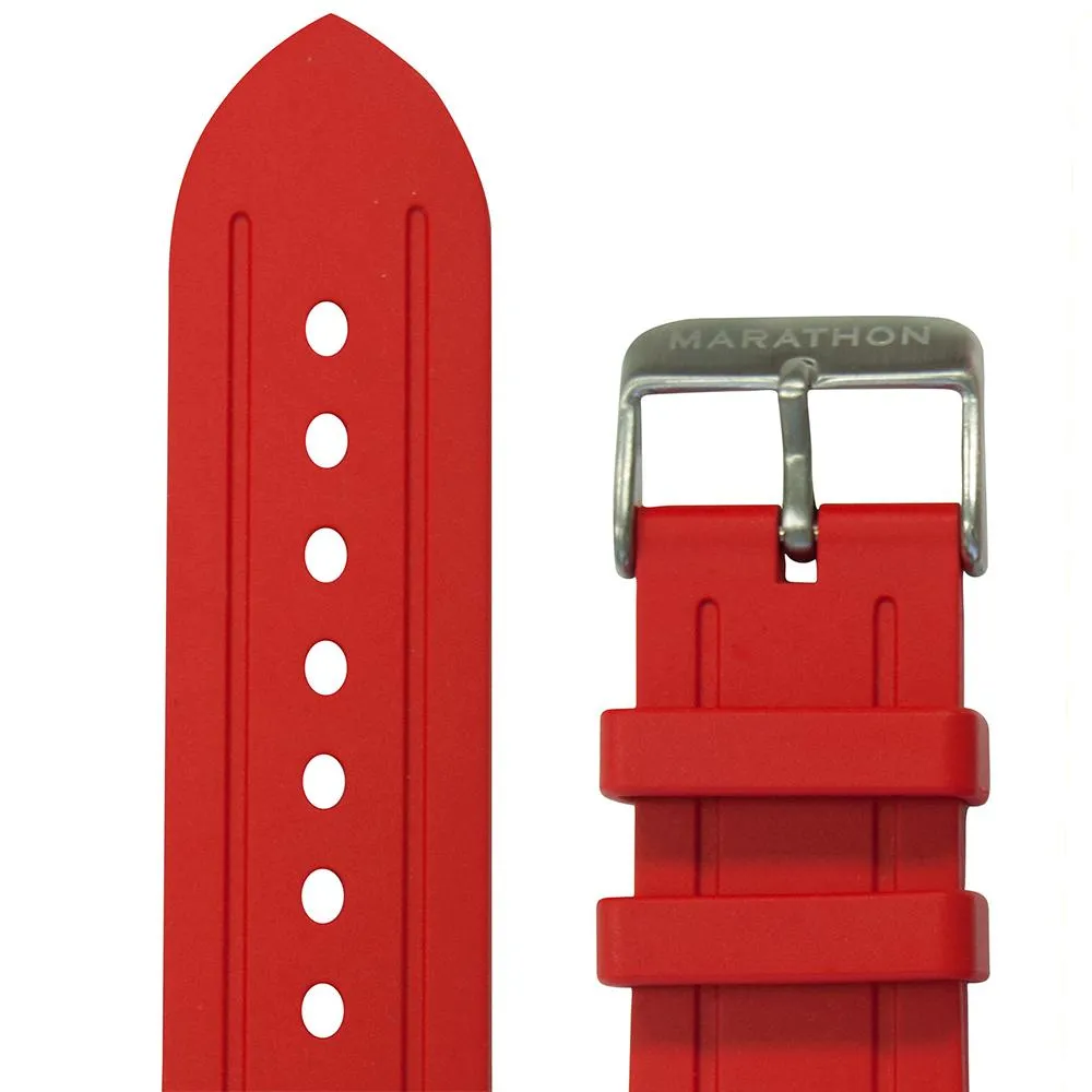 Two-Piece Rubber Dive Strap, Red, 22mm