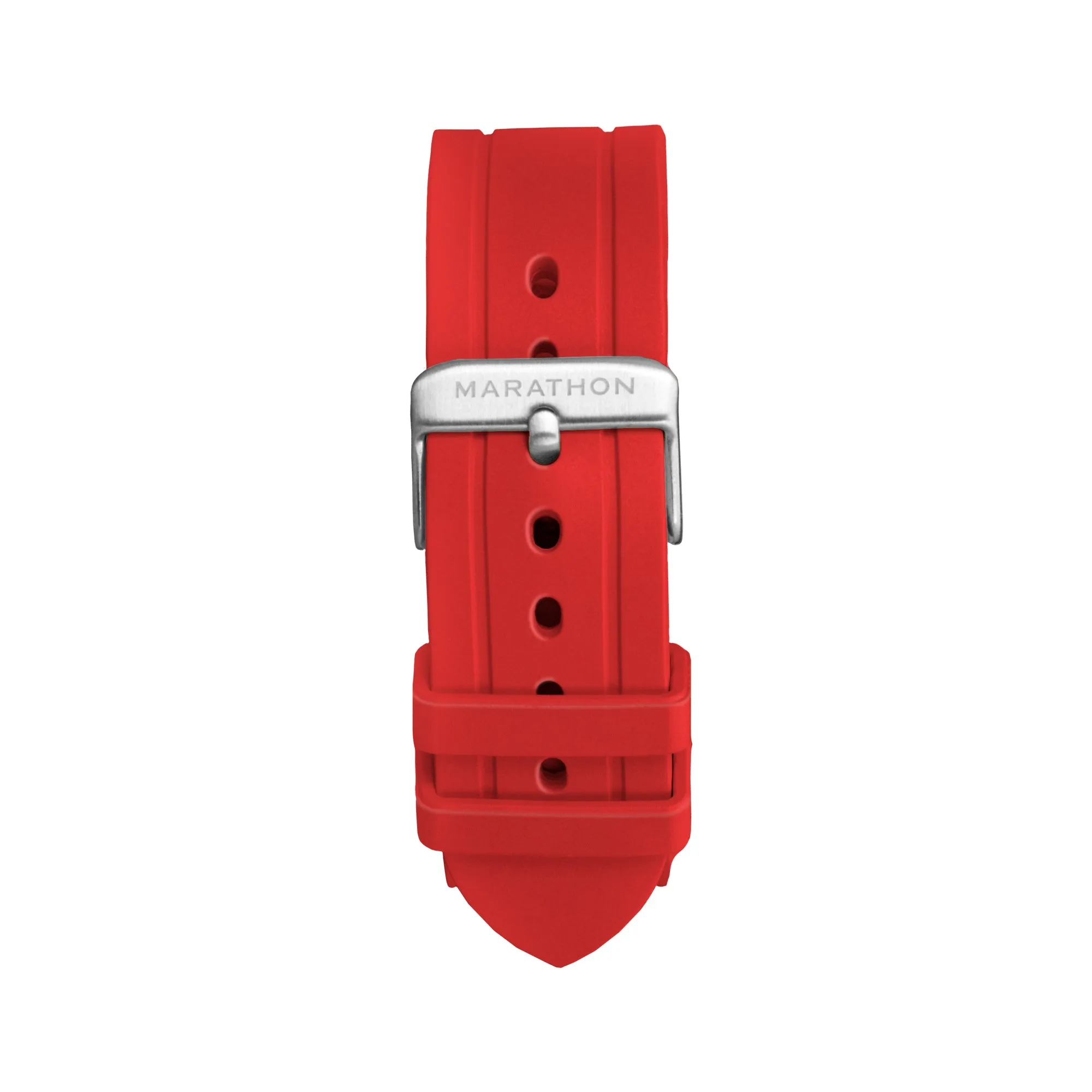 Two-Piece Rubber Dive Strap, Red, 22mm