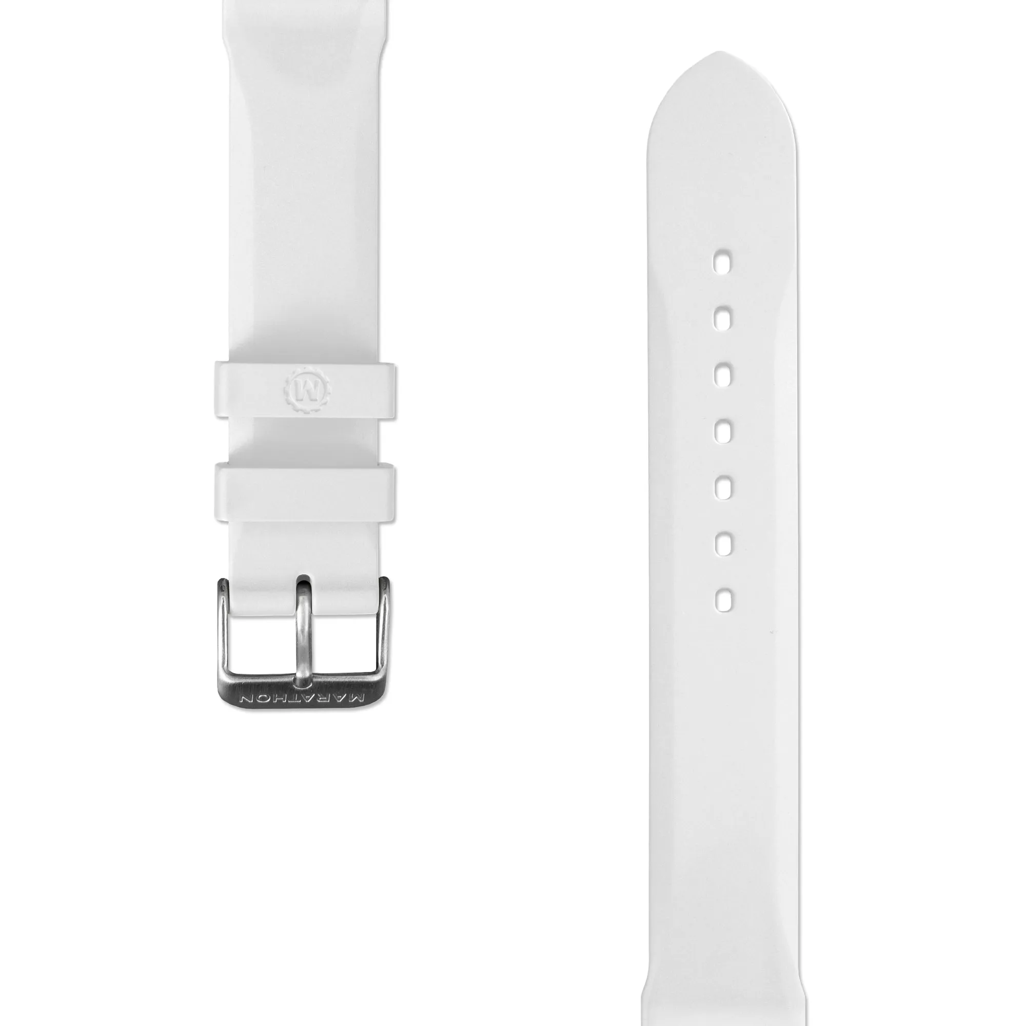 Two-Piece Rubber Dive Strap, White, 20mm