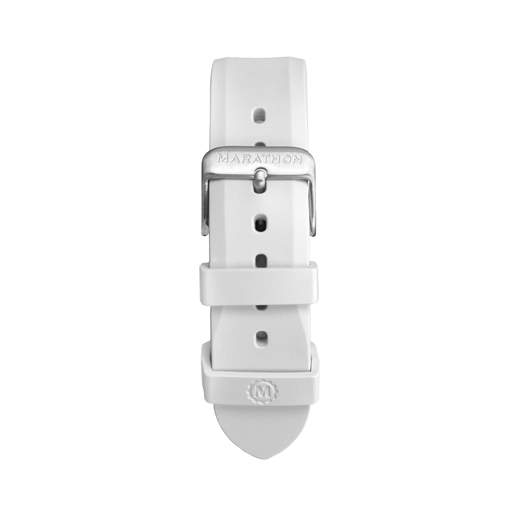 Two-Piece Rubber Dive Strap, White, 20mm