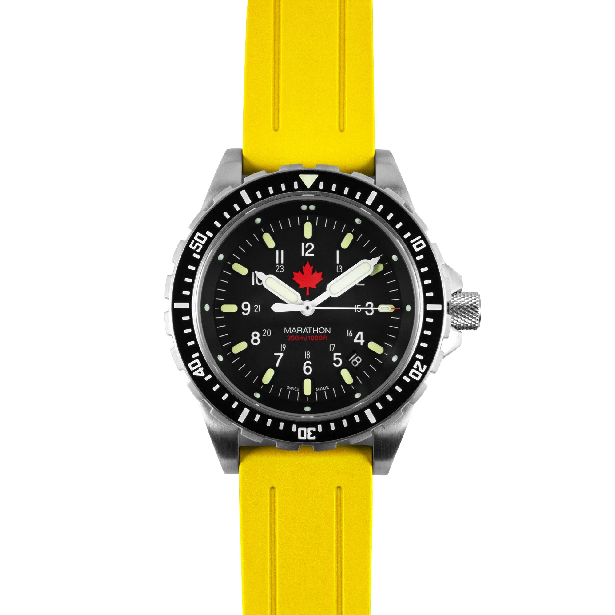 Two-Piece Rubber Dive Strap, Yellow, 22mm