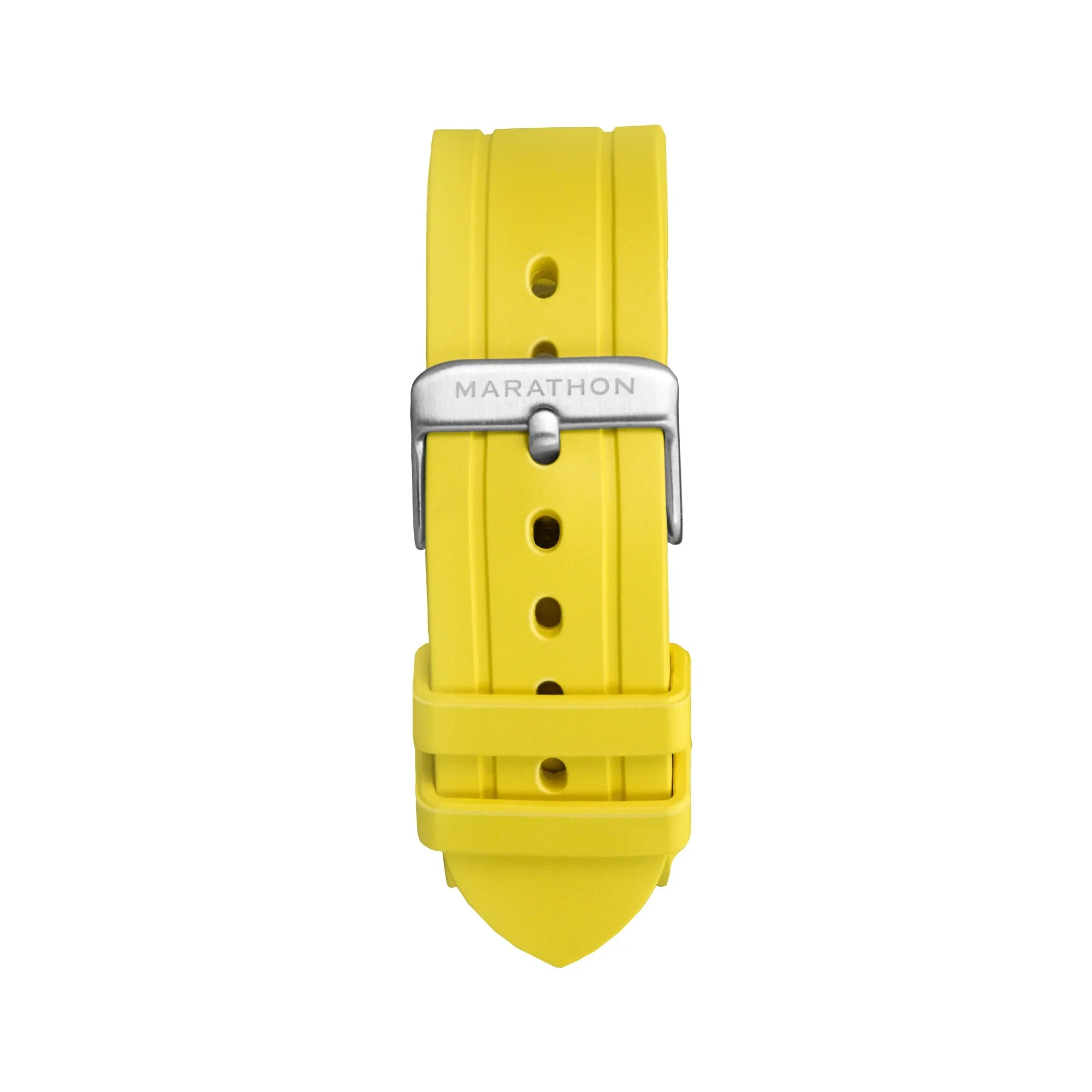 Two-Piece Rubber Dive Strap, Yellow, 22mm